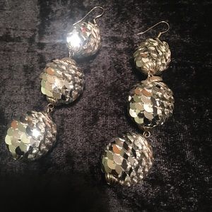 Mirror ball sequin earrings.